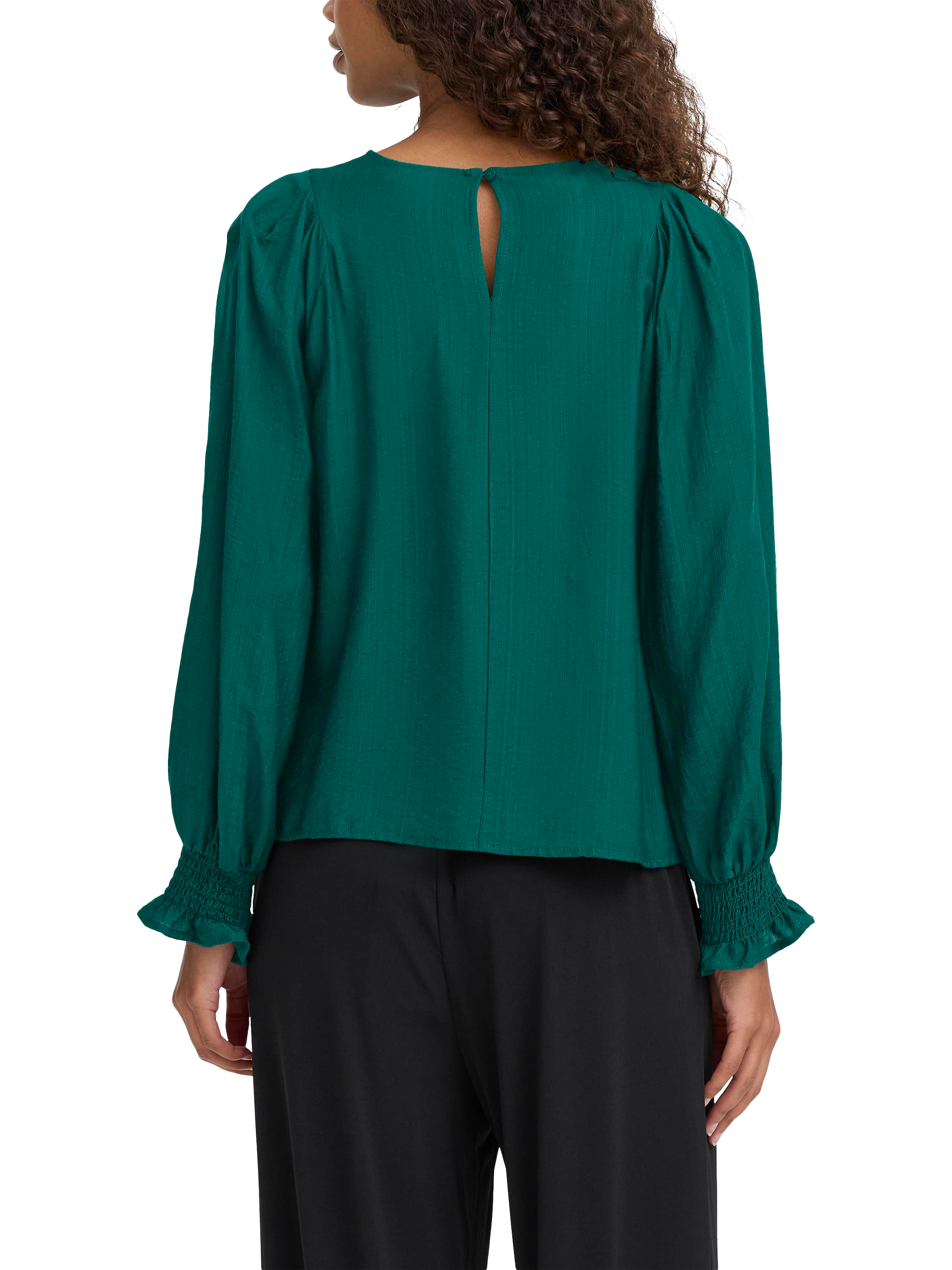 Product image 2 of 7, which shows ICHI Wilma Crew Neck Blouse , Ponderosa Pine, 8