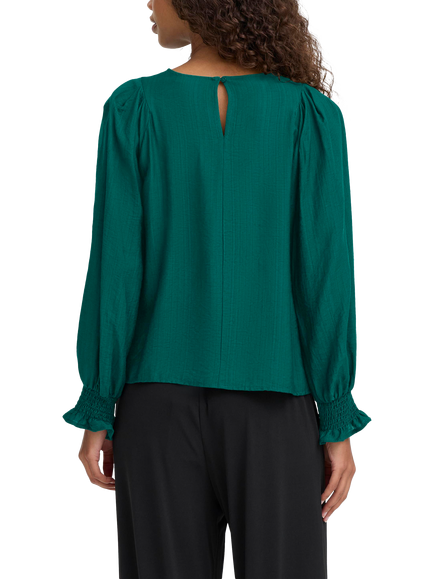 ICHI Wilma Crew Neck Blouse - view 2, Ponderosa Pine