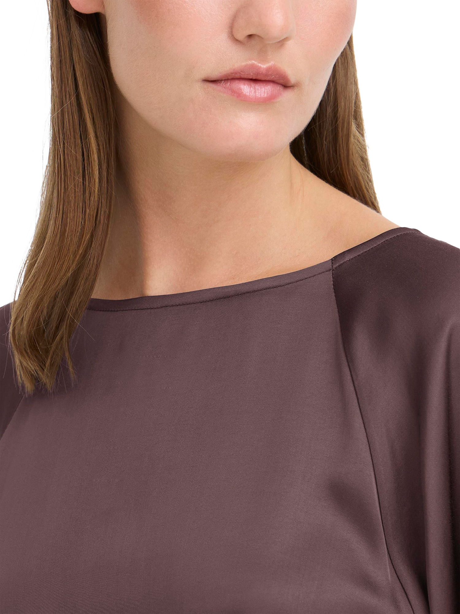 Product image 4 of 7, which shows ICHI Zilna 3/4 Length Round Neck Blouse , Shale, 8