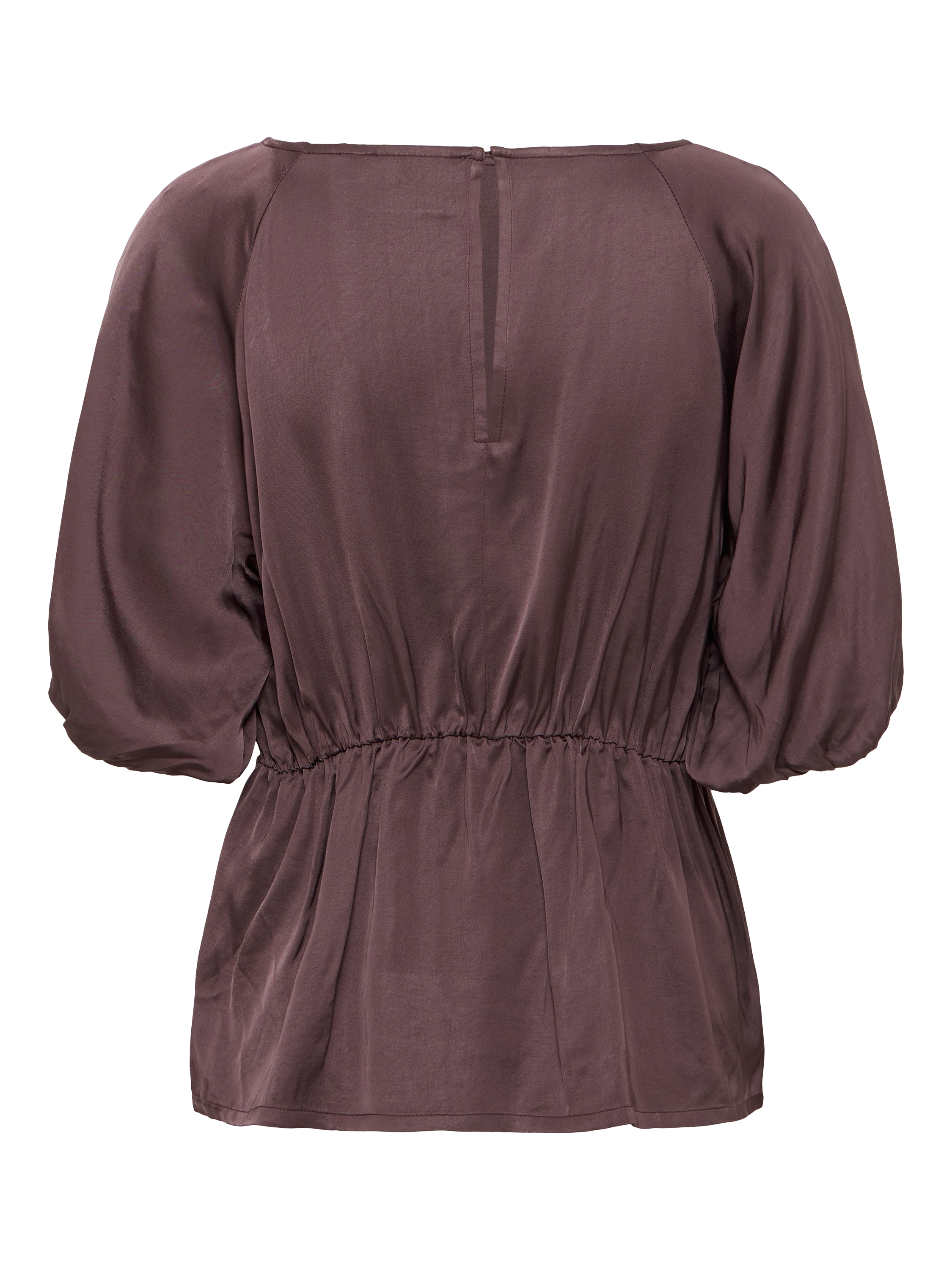Product image 6 of 7, which shows ICHI Zilna 3/4 Length Round Neck Blouse , Shale, 8