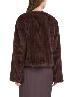 ICHI Cikora Faux Fur Jacket, Shale - view 2, Shale