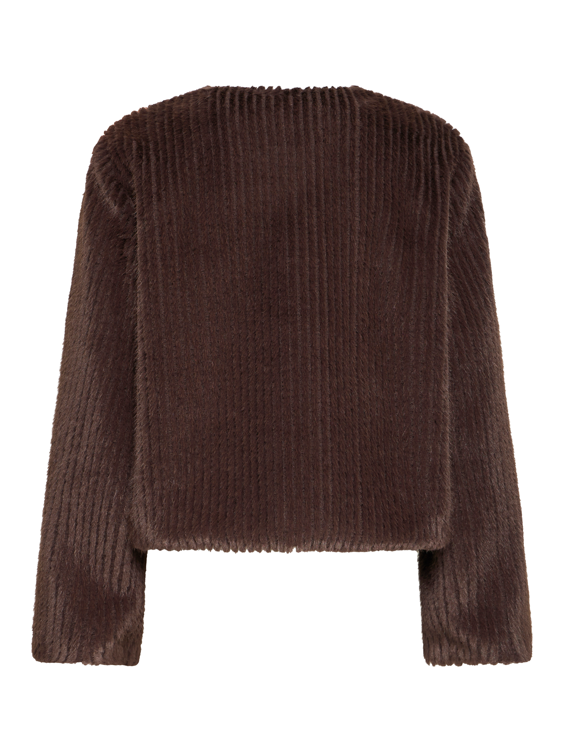 Product image 6 of 7, which shows ICHI Cikora Faux Fur Jacket, Shale, 8