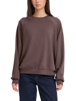 ICHI Amias Embellished Sweatshirt, Shale, Shale
