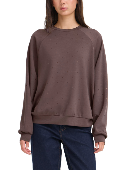 ICHI Amias Embellished Sweatshirt, Shale, Shale