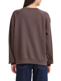 ICHI Amias Embellished Sweatshirt, Shale - view 2, Shale