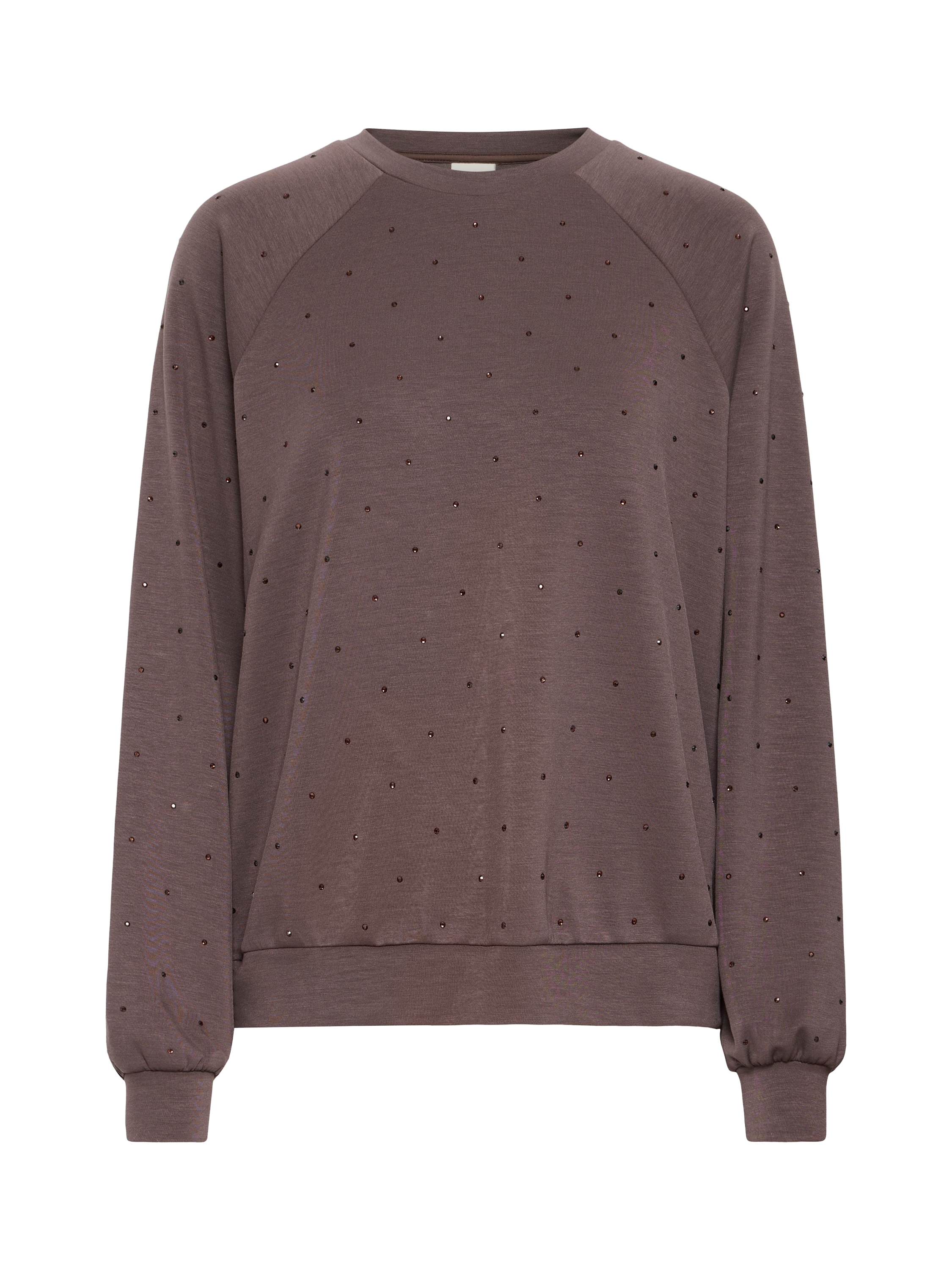 Product image 5 of 7, which shows ICHI Amias Embellished Sweatshirt, Shale, XS