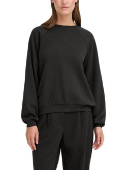 ICHI Amias Embellished Sweatshirt, Black, Black