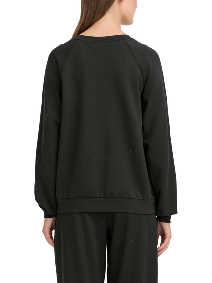 ICHI Amias Embellished Sweatshirt, Black - view 2, Black