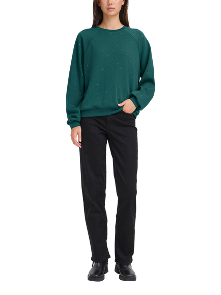ICHI Amias Embellished Sweatshirt, Ponderosa Pine, Ponderosa Pine