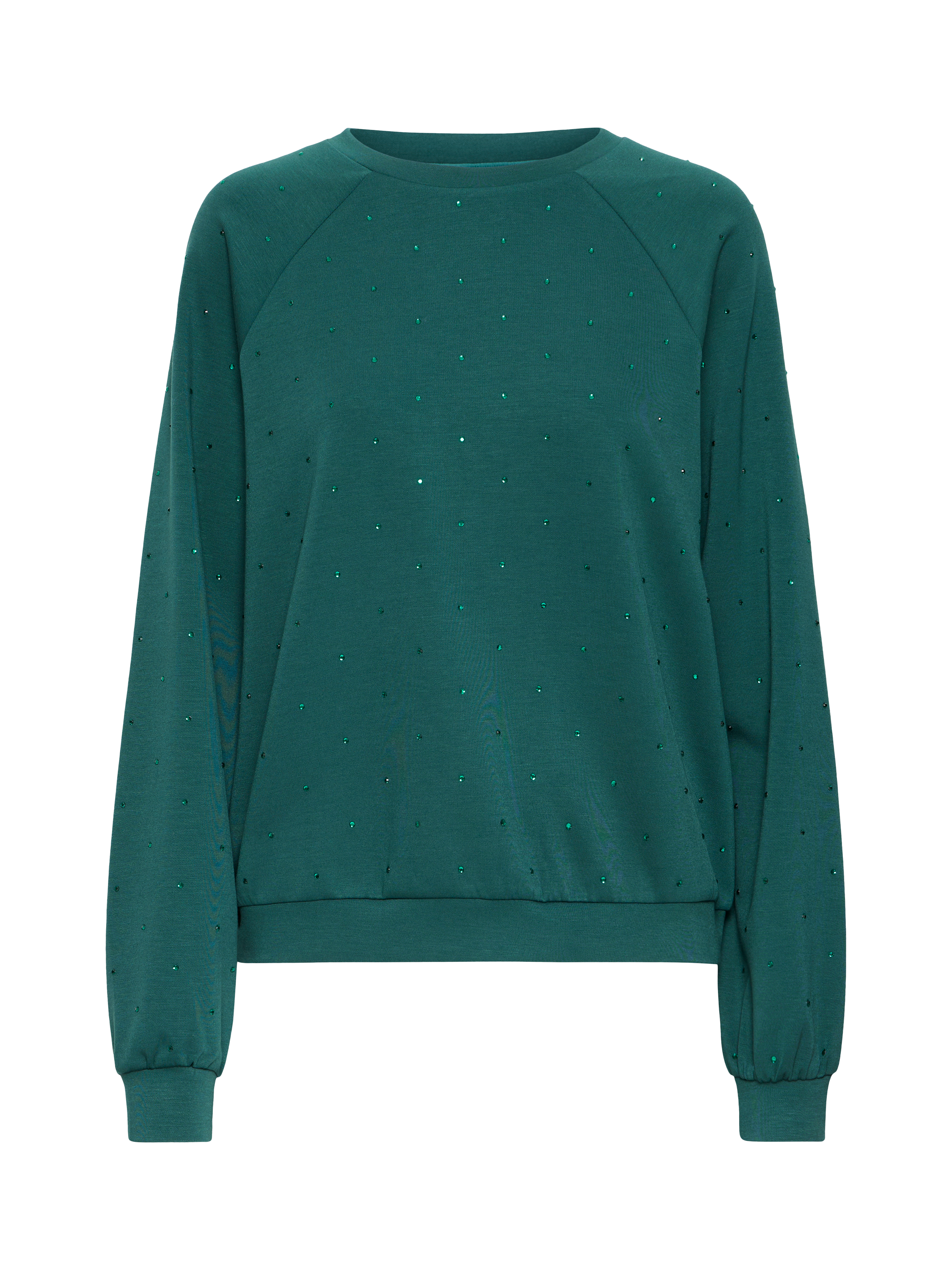 Product image 5 of 6, which shows ICHI Amias Embellished Sweatshirt, Ponderosa Pine, XS