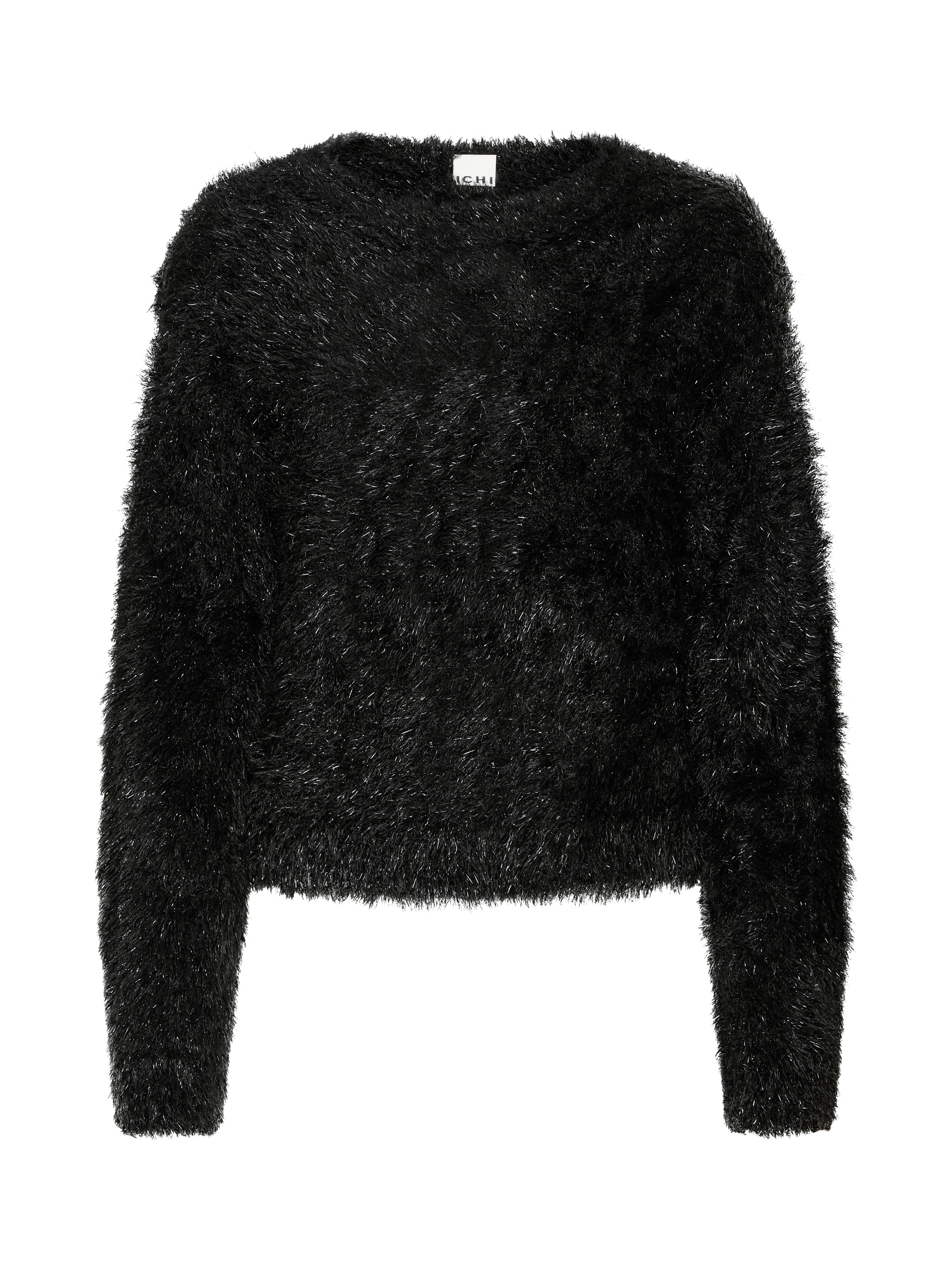 Product image 5 of 6, which shows ICHI Blizi Eyelash Knit Sparkle Jumper, Black, XS