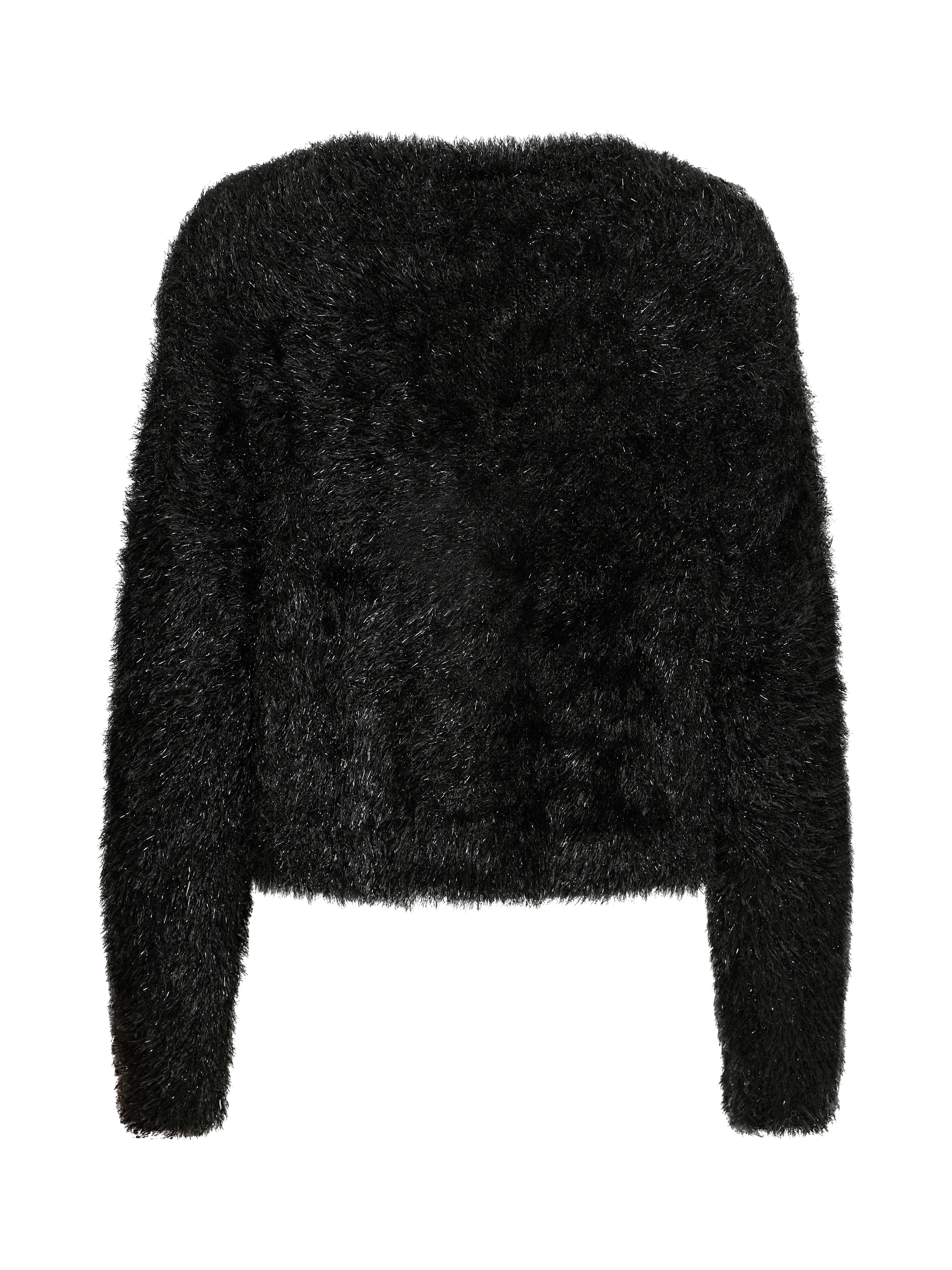 Product image 6 of 6, which shows ICHI Blizi Eyelash Knit Sparkle Jumper, Black, XS