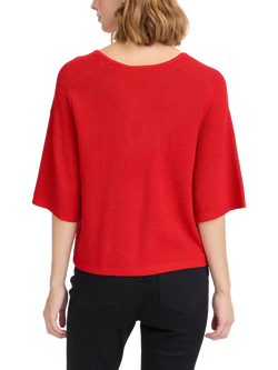 ICHI Cody Shimmer Knit Jumper - view 2, Racing Red