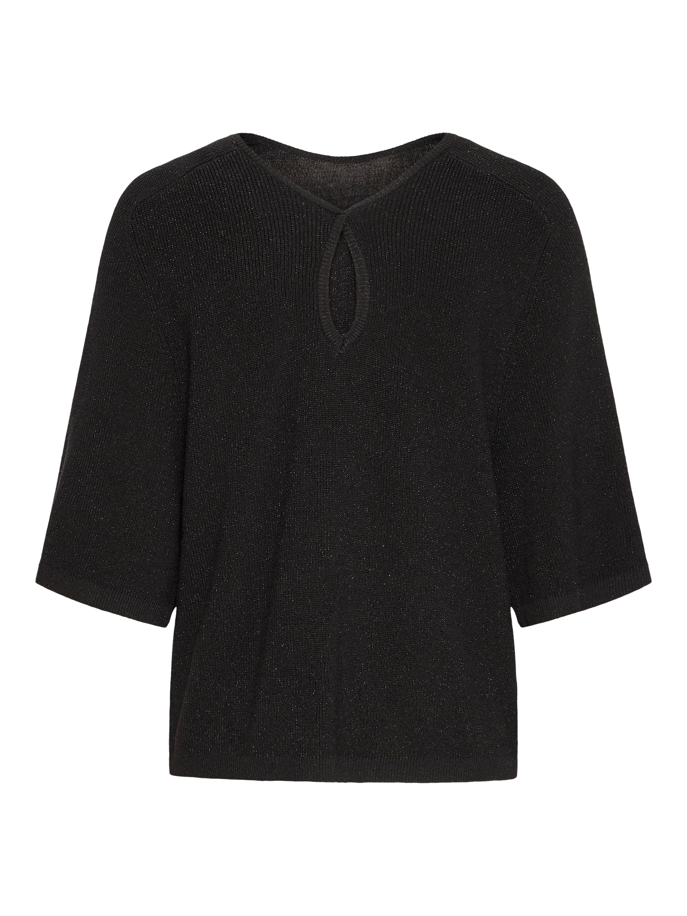 Product image 6 of 7, which shows ICHI Cody Shimmer Knit Jumper, Black, XS