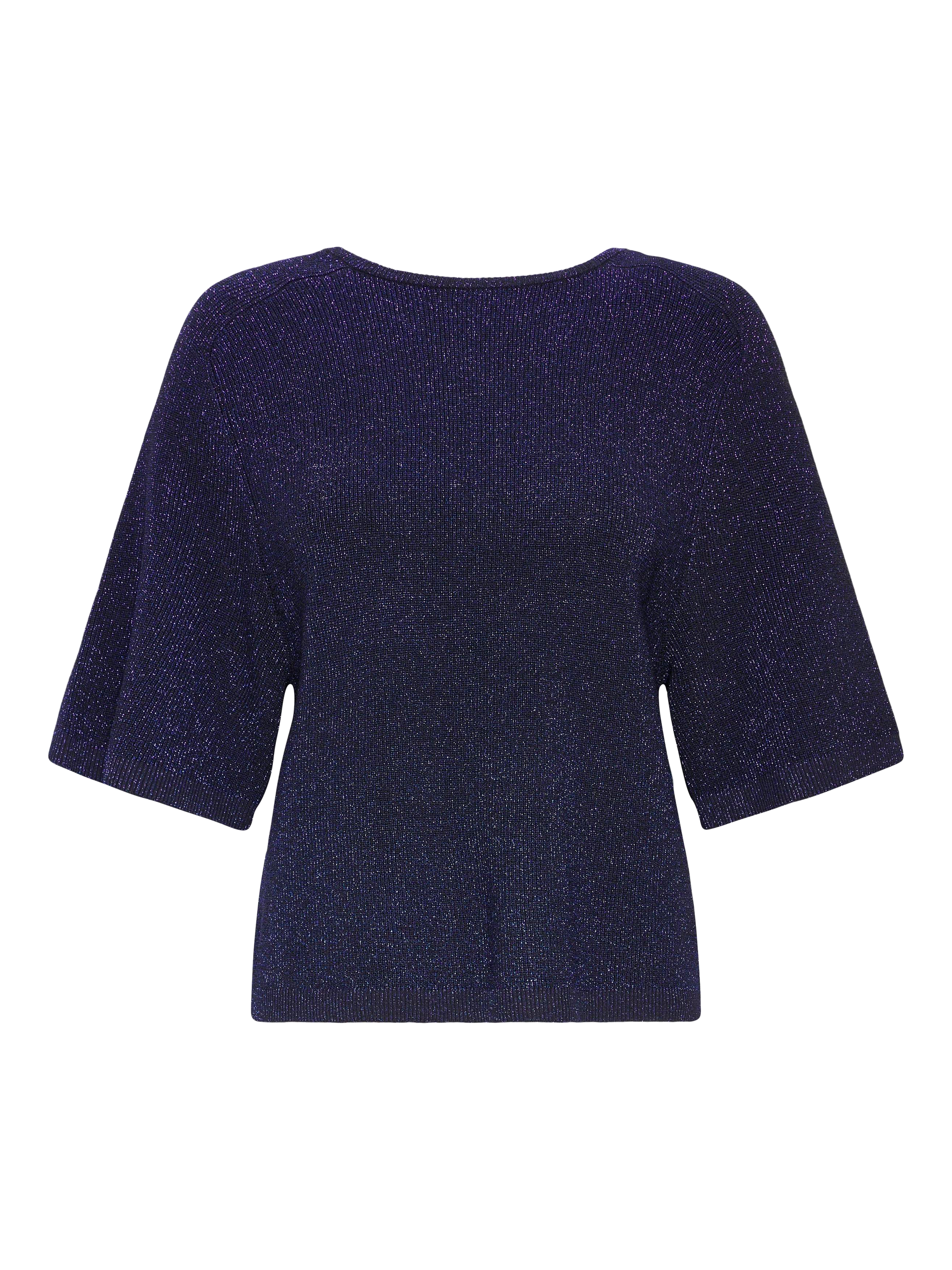 Product image 5 of 7, which shows ICHI Cody Shimmer Knit Jumper, Total Eclipse, XS
