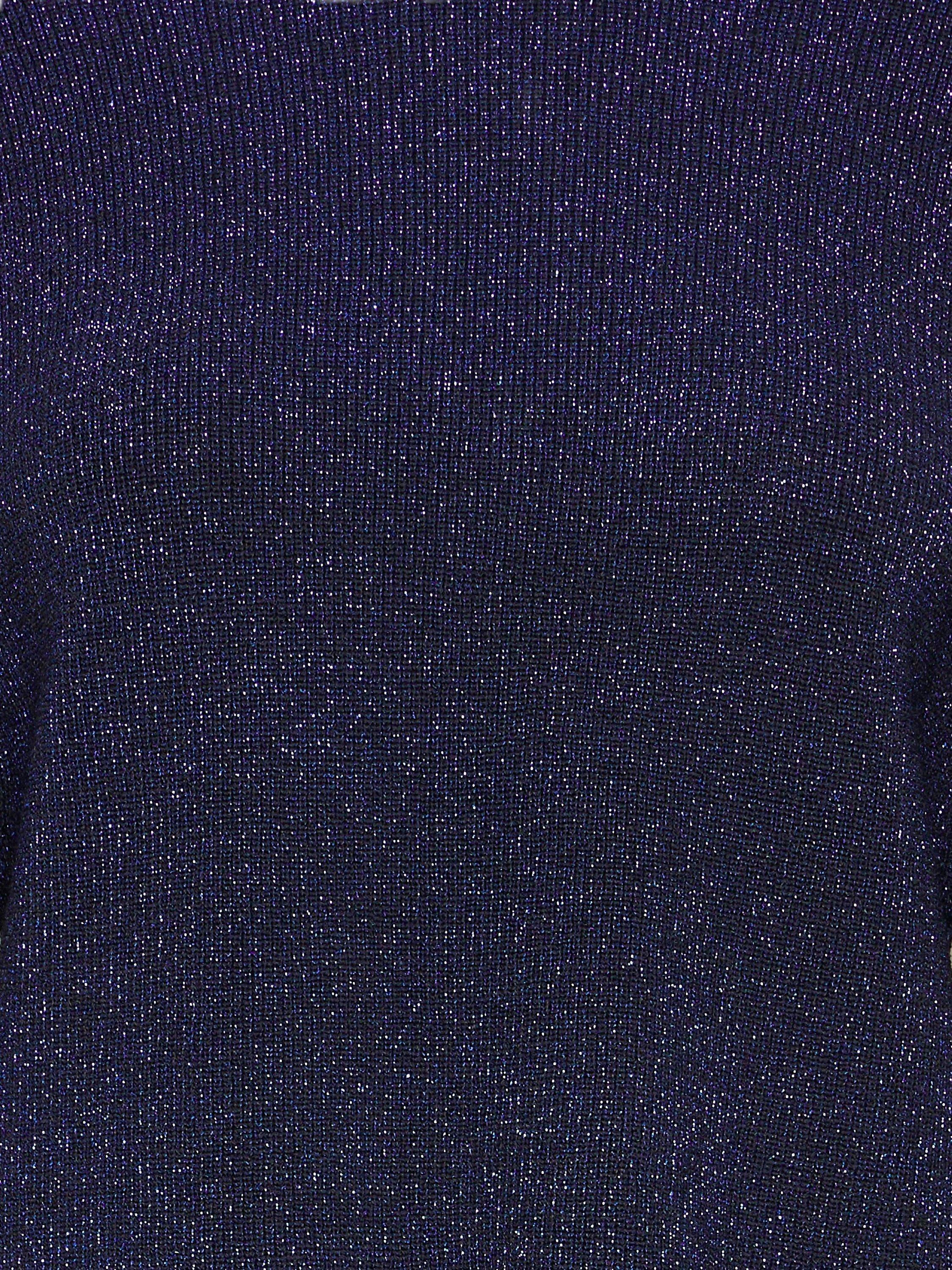 Product image 7 of 7, which shows ICHI Cody Shimmer Knit Jumper, Total Eclipse, XS