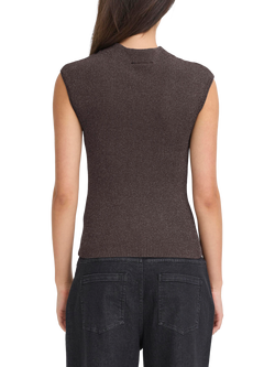ICHI Cody Shimmer Knit Top - view 2, Shale