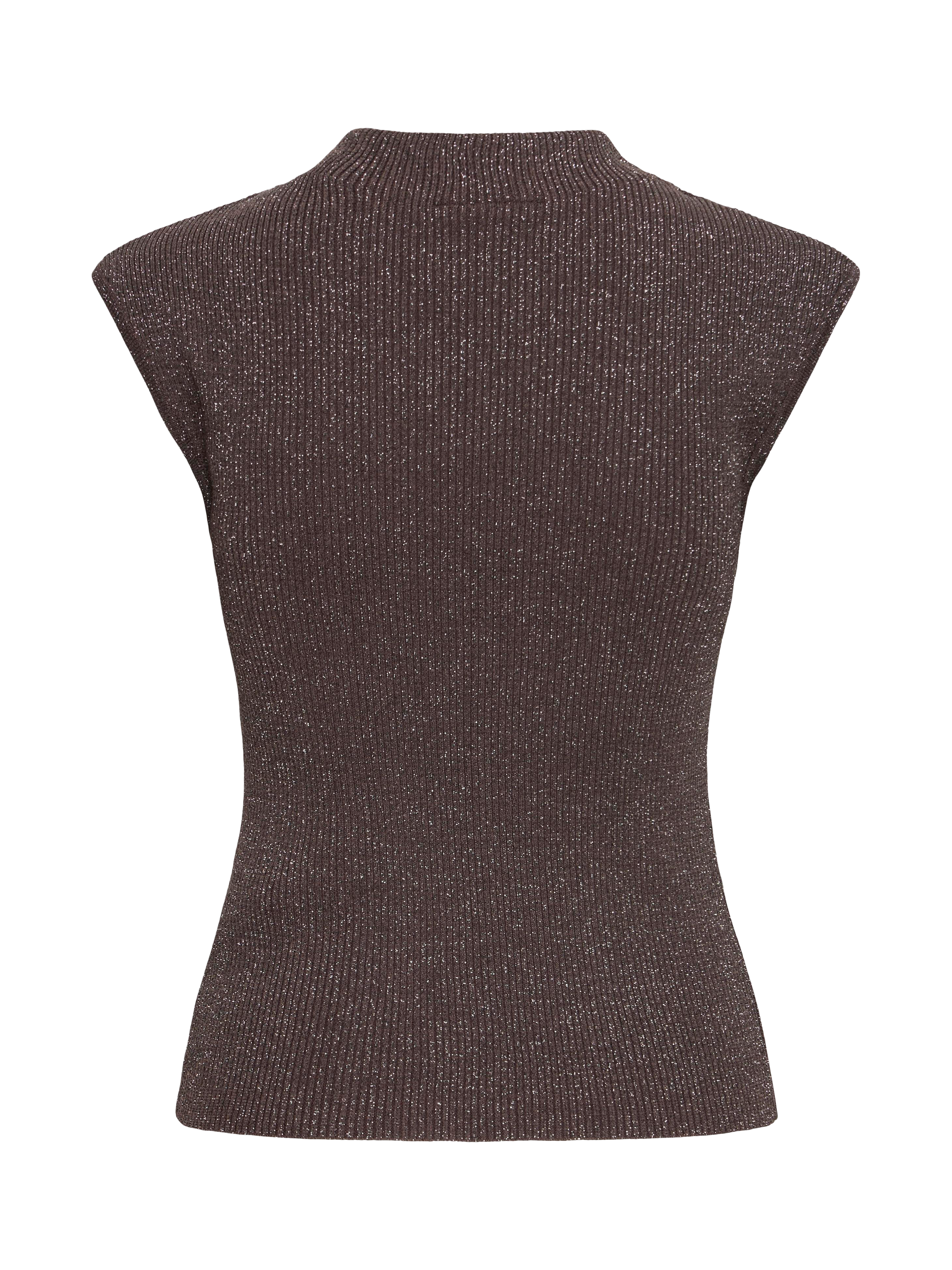 Product image 6 of 7, which shows ICHI Cody Shimmer Knit Top, Shale, XS