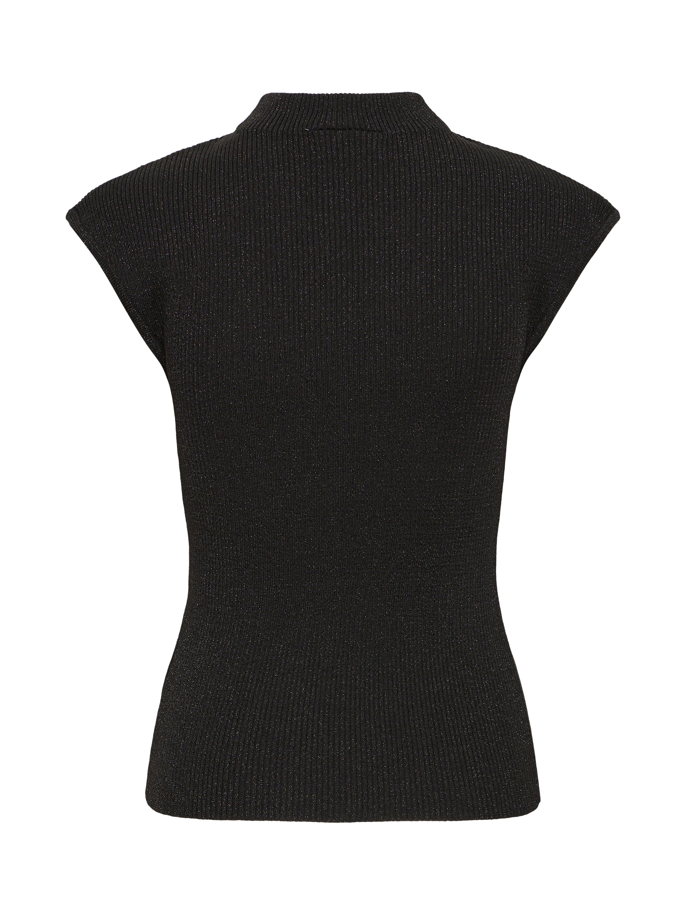 Product image 6 of 7, which shows ICHI Cody Shimmer Knit Top, Black, XS