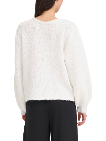 ICHI Dabria V-Neck Jumper, Cloud Dancer - view 2, Cloud Dancer