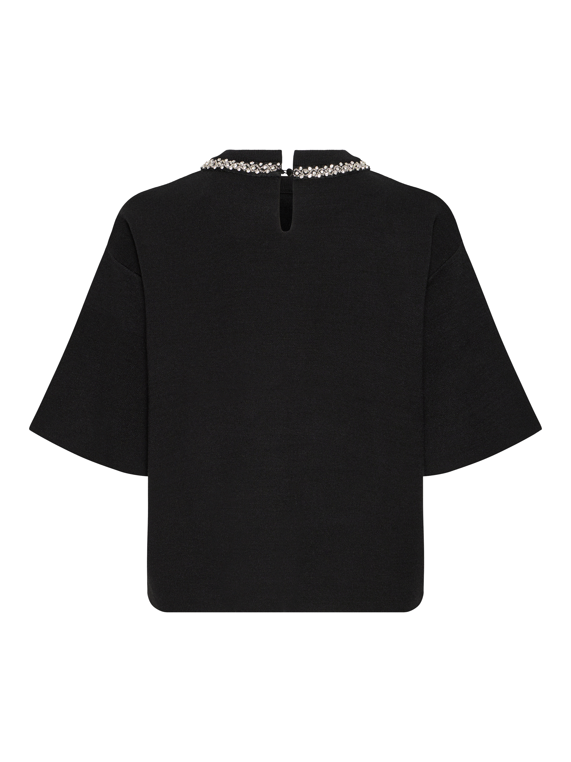 Product image 6 of 6, which shows ICHI Dorise Embellished Crew Neck Jumper , Black, XS