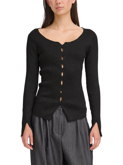 ICHI Dreas Shimmer Jumper, Black, Black