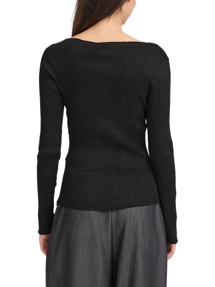 ICHI Dreas Shimmer Jumper, Black - view 2, Black