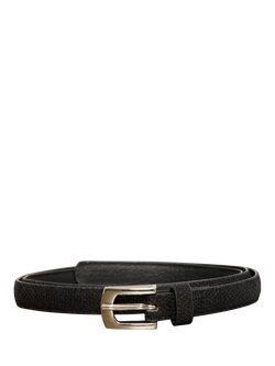 ICHI Sutin Glitter Faux Leather Belt, Black
