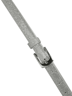 ICHI Sutin Glitter Faux Leather Belt - view 2, Silver