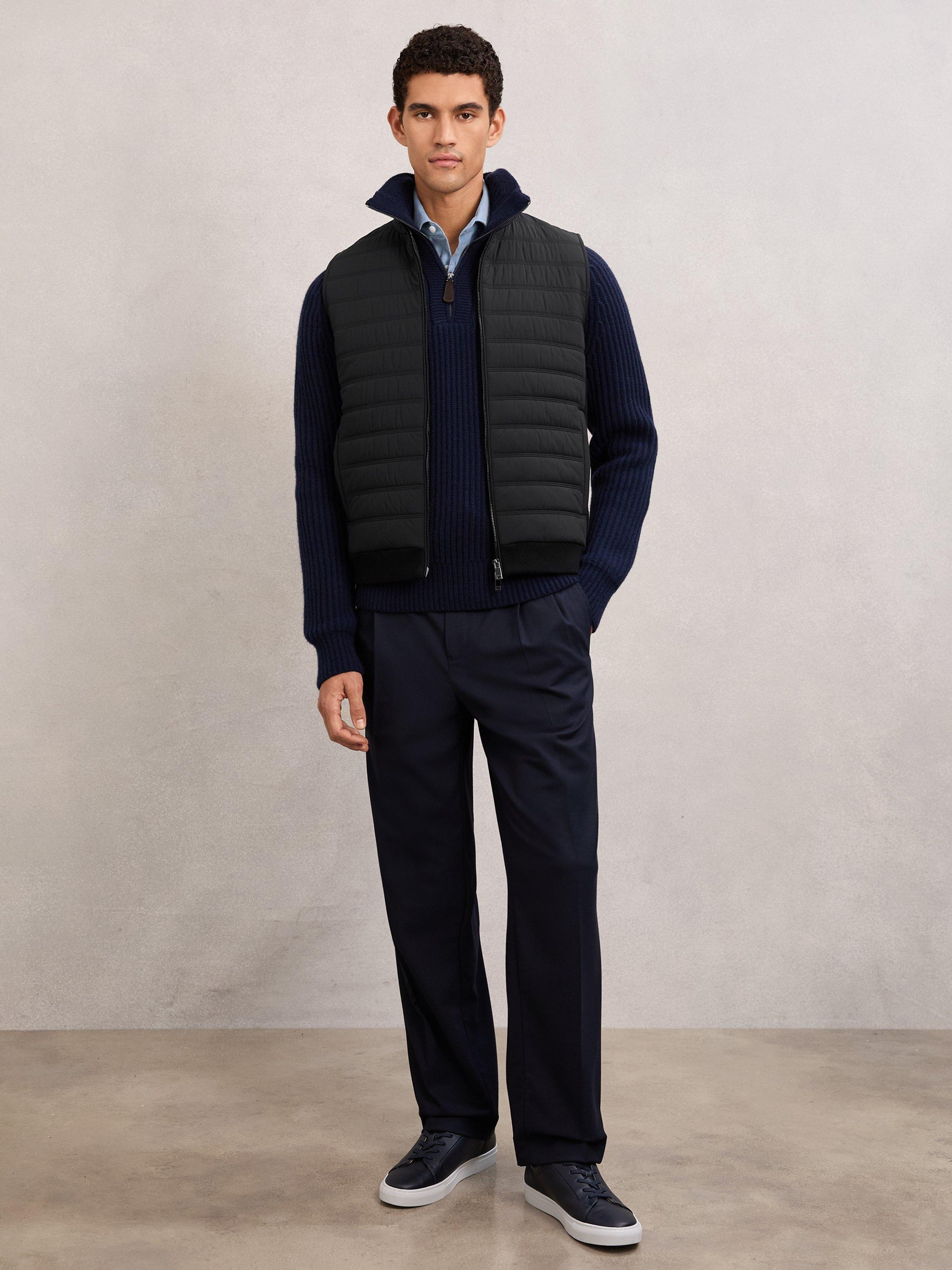 Product image 4 of 5, which shows Reiss Newford Puffer Gilet, Black, XS