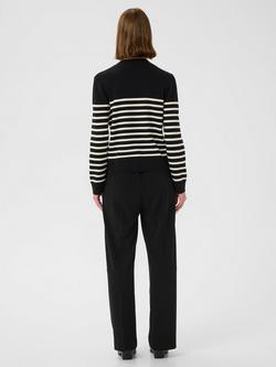 InWear WallisIW V-Neck Striped Jumper , Black/White - view 2, Black/White