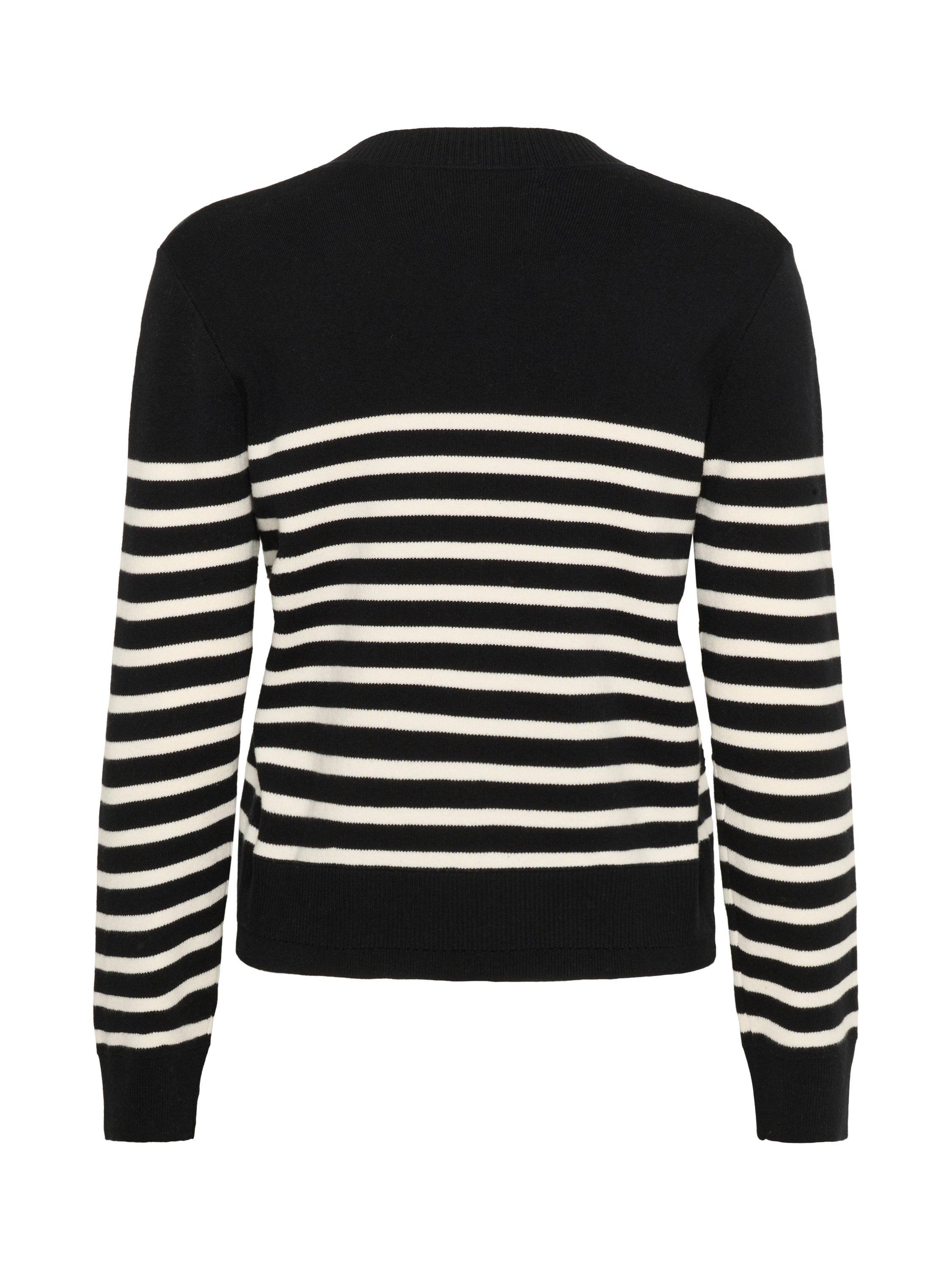 Product image 6 of 6, which shows InWear WallisIW V-Neck Striped Jumper , Black/White, XS