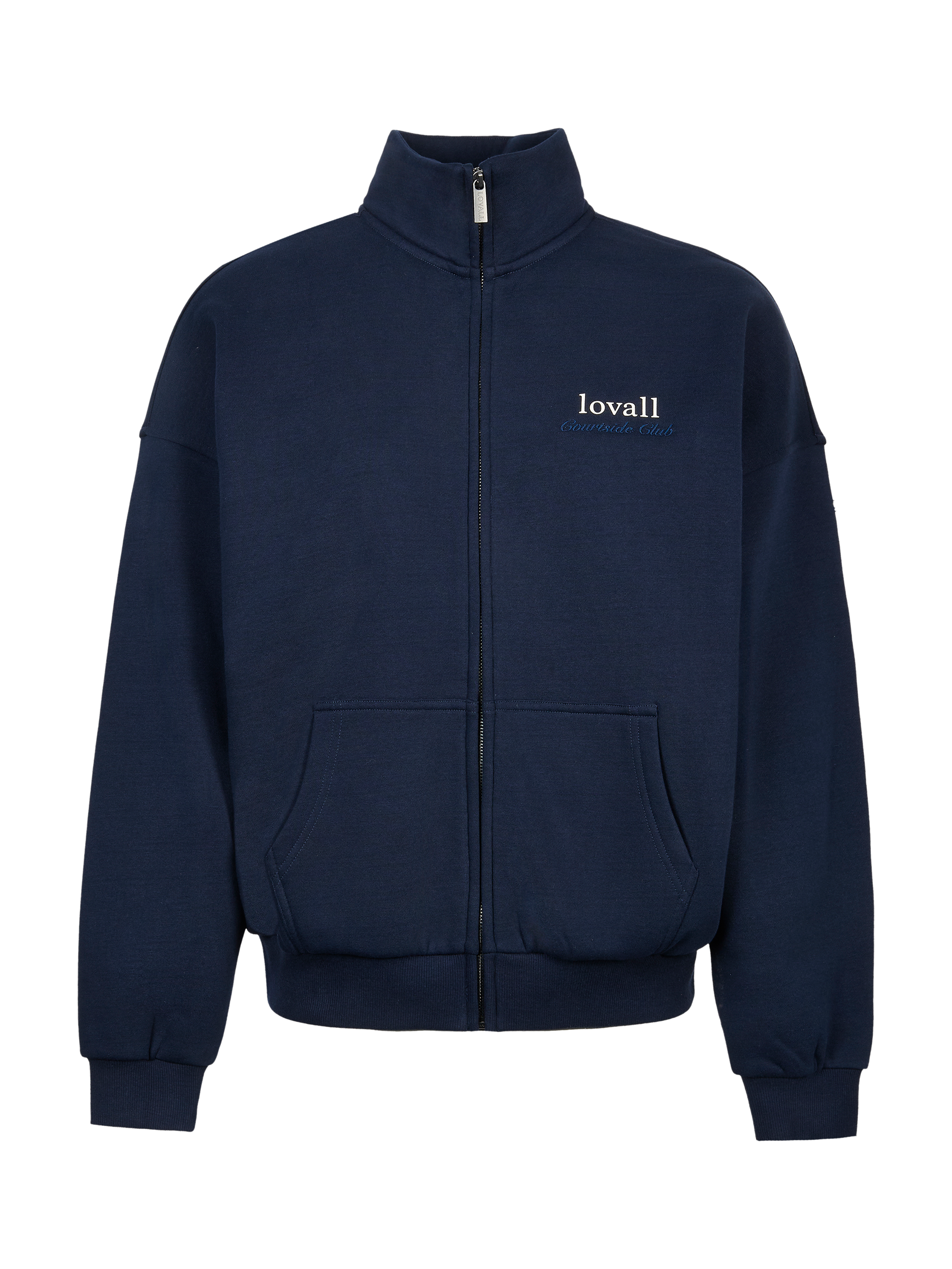 Product image 5 of 5, which shows Lovall ALL SZN Funnel Neck Zip Through Top, Navy, 6