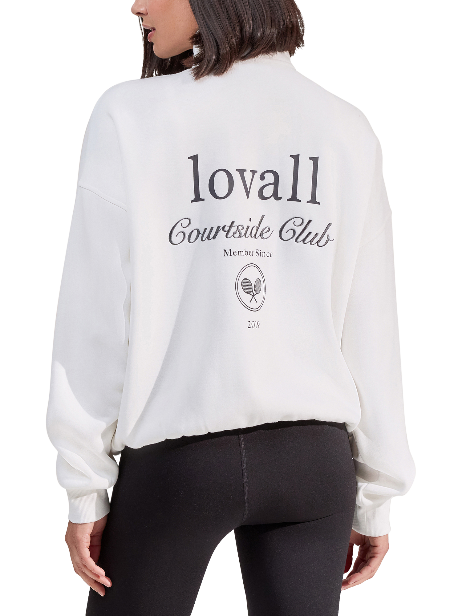Product image 2 of 4, which shows Lovall ALL SZN Cotton Blend Funnel Neck Top, Off White, 6