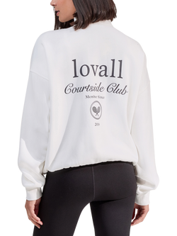 Lovall ALL SZN Cotton Blend Funnel Neck Top, Off White - view 2, Off White
