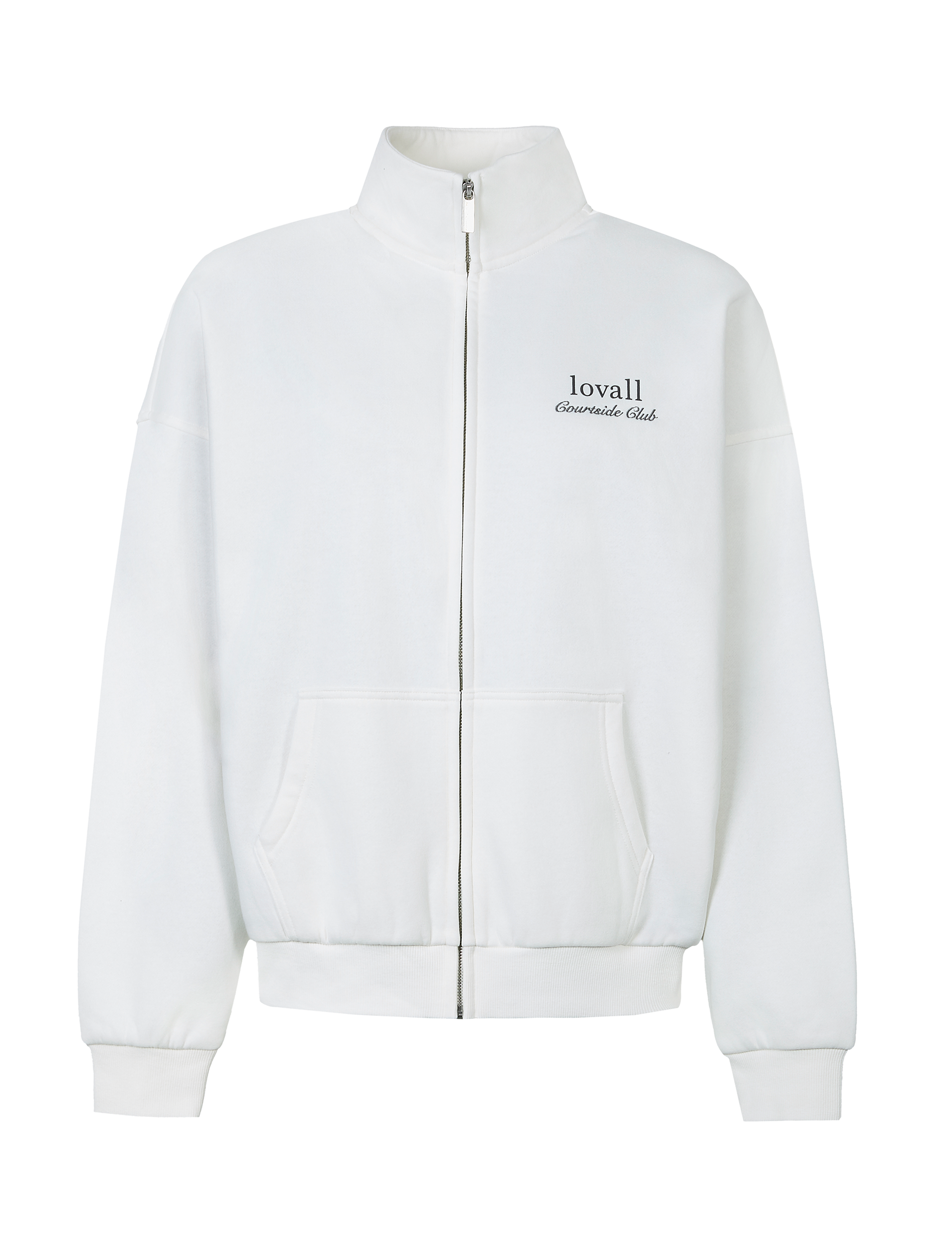 Product image 4 of 4, which shows Lovall ALL SZN Cotton Blend Funnel Neck Top, Off White, 6