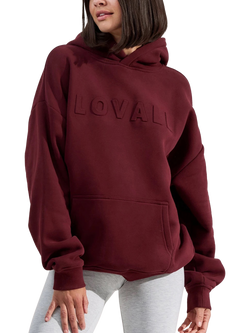 Lovall Cotton Blend Oversized Hoodie, Burgundy