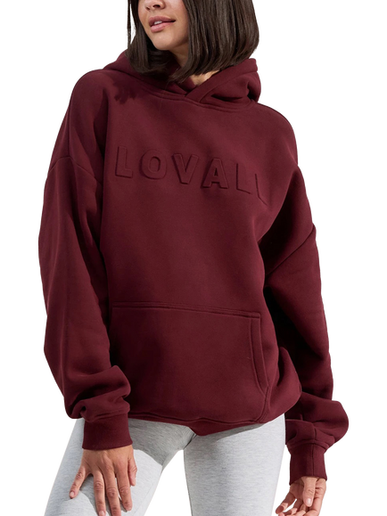 Lovall Cotton Blend Oversized Hoodie, Burgundy
