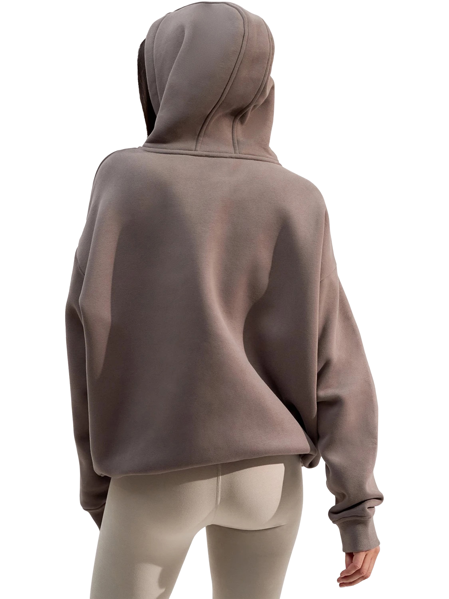 Product image 2 of 4, which shows Lovall Cotton Blend Oversized Hoodie, Mocha, 10