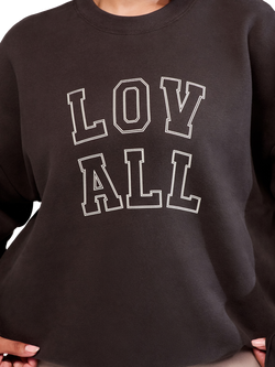 Lovall Heavyweight Cotton Blend Graphic Sweatshirt, Black Coffee - view 2, Black Coffee