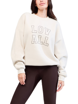 Lovall Heavyweight Cotton Blend Graphic Sweatshirt, Ecru, Ecru