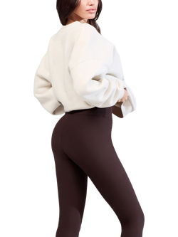 Lovall Heavyweight Cotton Blend Graphic Sweatshirt, Ecru - view 2, Ecru