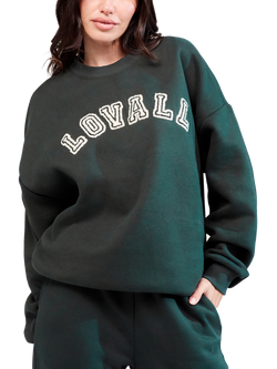 Lovall Heavyweight Cotton Blend Oversized Sweatshirt, Pine