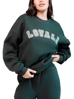 Lovall Heavyweight Cotton Blend Oversized Sweatshirt - view 2, Pine