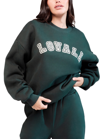 Lovall Heavyweight Cotton Blend Oversized Sweatshirt - view 2, Pine