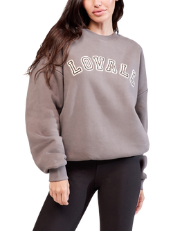 Lovall Heavyweight Graphic Oversized Cotton Blend Sweatshirt, Mocha, Mocha