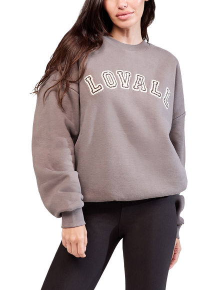 Lovall Heavyweight Graphic Oversized Cotton Blend Sweatshirt, Mocha, Mocha