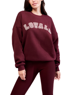 Lovall Heavyweight Cotton Blend Oversized Sweatshirt, Burgundy
