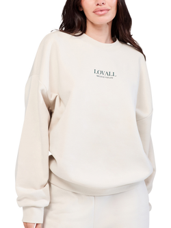Lovall ALL SZN Cotton Blend Oversized Sweatshirt, Ecru