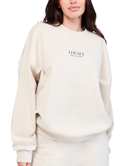 Lovall ALL SZN Cotton Blend Oversized Sweatshirt, Ecru